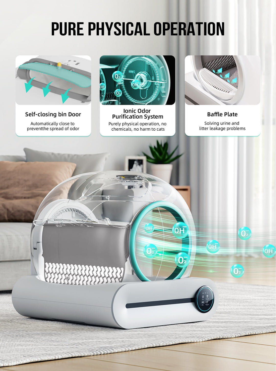 Automatic Cat Litter Box with Mat & Liners